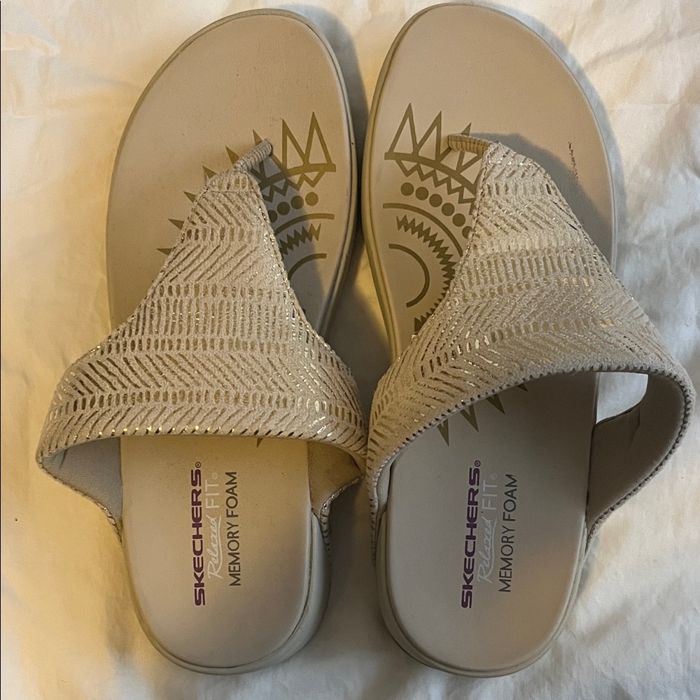 Skechers Women's Tan Sandals with Memory Foam